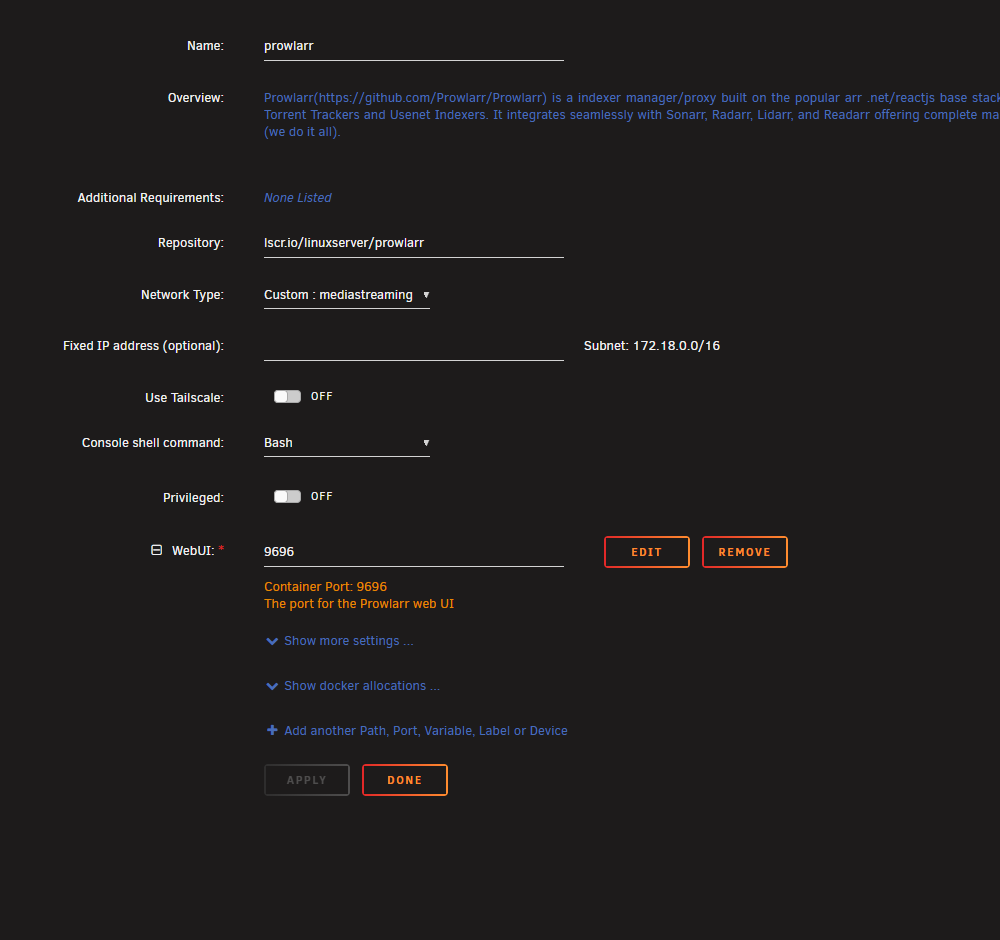 unraid-media-streaming-server