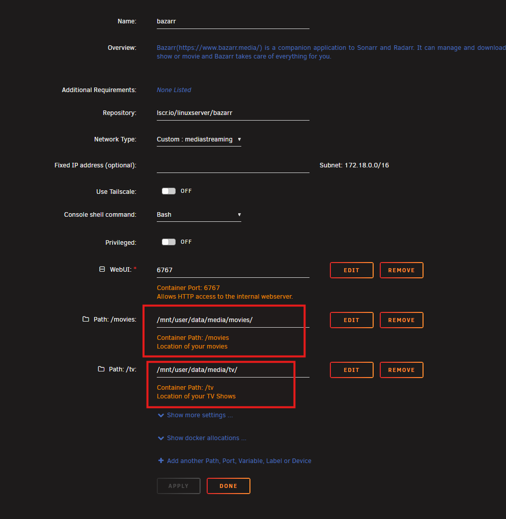unraid-media-streaming-server